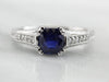 Brilliant Blue Sapphire and Diamond Engagement Ring
