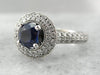 Contemporary Sapphire and Diamond Engagement Ring
