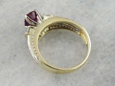 Pink Sapphire Engagement or Everyday Ring with Diamond Accents