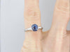Glittering Ceylon Sapphire and White Gold Engagement Ring