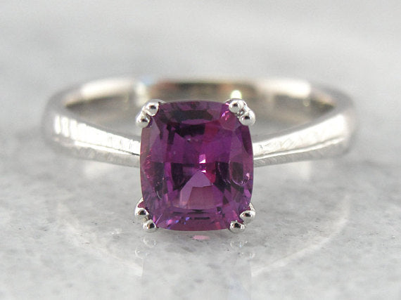 Pink Sapphire Solitaire Engagement Ring
