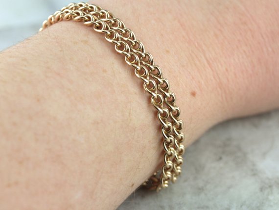 Twisted Wire: Double Link Chain Bracelet