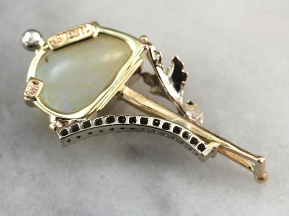 Moonset and Garden: A Collage in Opal and Diamond