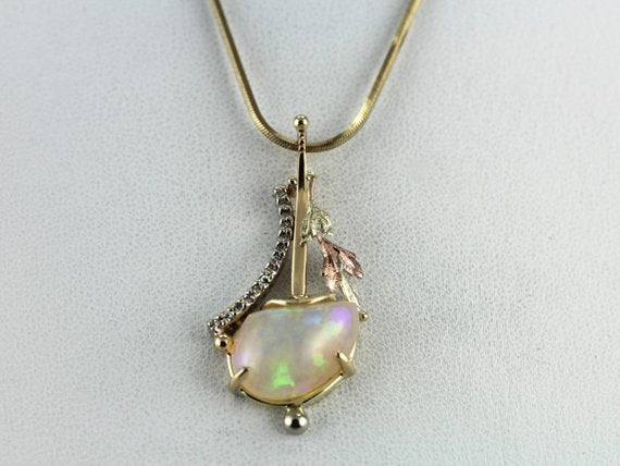 Moonset and Garden: A Collage in Opal and Diamond