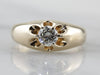 Unisex Antique Diamond Engagement Ring