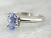 Solitaire Sapphire and Platinum Engagement Ring