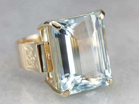High Quality Aquamarine Cocktail Ring