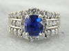 Breathtaking Color Change Sapphire and Diamond Anniversary, Engagement or Cocktail Ring
