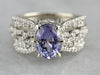 Purple Sapphire and Diamond Cocktail Ring