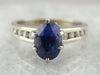 Outstanding Blue Sapphire and Diamond Engagement Ring
