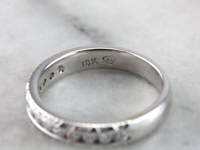 Etched Channel Set Diamond Wedding Band, Alternative Engagement for Him