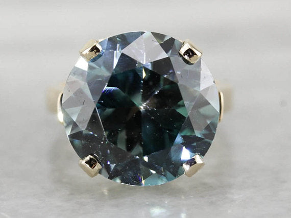 Exceptional Blue Zircon Statement Ring, Museum Quality Gemstone