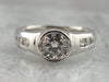 Stunning Bezel Set Diamond Engagement Ring in Platinum Settings