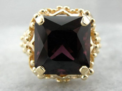Exceptionally Fine, Red Spinel and Bold Filigree Cocktail Ring
