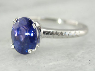 Vibrant Ceylon Sapphire Engagement Ring