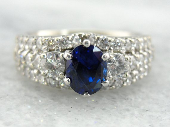 Ceylon Sapphire in Luxurious Engagement or Cocktail Ring