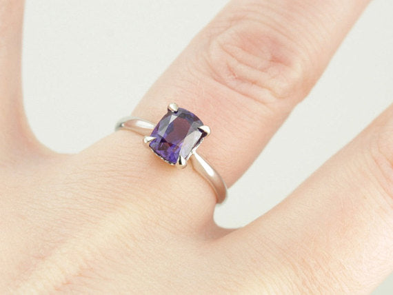 Rare Purple Sapphire from Ceylon, Perfect Sapphire Solitaire, Breathtaking Engagement Ring