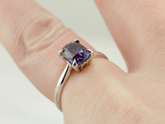 Rare Purple Sapphire from Ceylon, Perfect Sapphire Solitaire, Breathtaking Engagement Ring