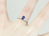Brilliant Blue Sapphire and Diamond Engagement Ring