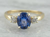 Classic Three Stone Sapphire and Diamond Engagement Ring