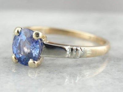 Retro Era Ceylon Sapphire Engagement Ring