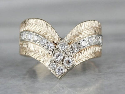 Vintage Etched Diamond Statement Band