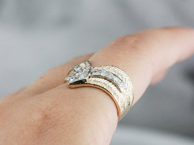 Vintage Etched Diamond Statement Band