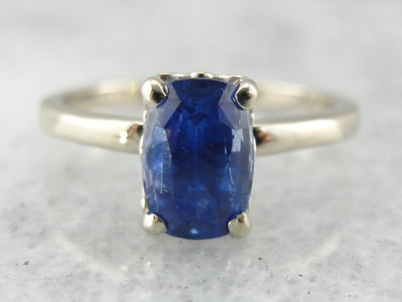 Cornflower Blue Sapphire Solitaire Engagement Ring