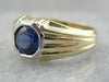 Green Gold and Blue Sapphire High Society Men's Ring