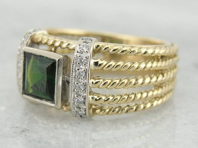 Bright Green Demantoid Garnet Ring