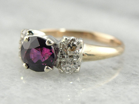 Rare Purple and Red Tone Sapphire Ring