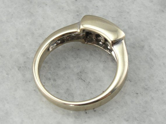 No Illusions: Magic Set Modernist Square Cut Diamond Cocktail Ring