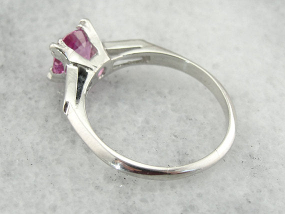 Rose Pink Sapphire Platinum Engagement Ring