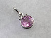 Sweet Pink Sapphire Layering Pendant in Platinum with Art Deco Themes