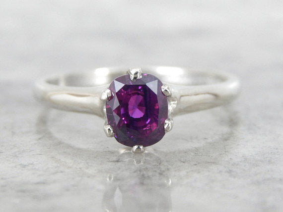 Pink Sapphire Solitaire Engagement Ring