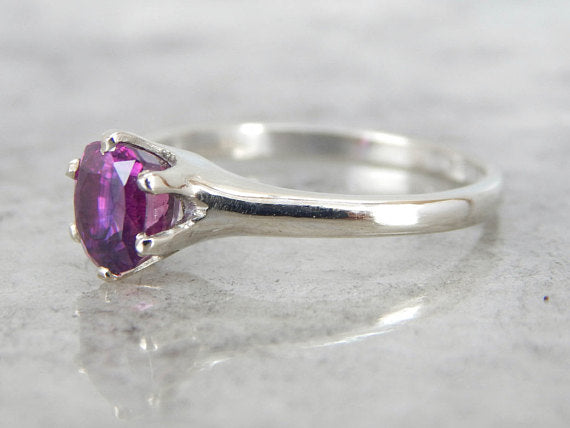 Pink Sapphire Solitaire Engagement Ring