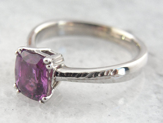Pink Sapphire Solitaire Engagement Ring