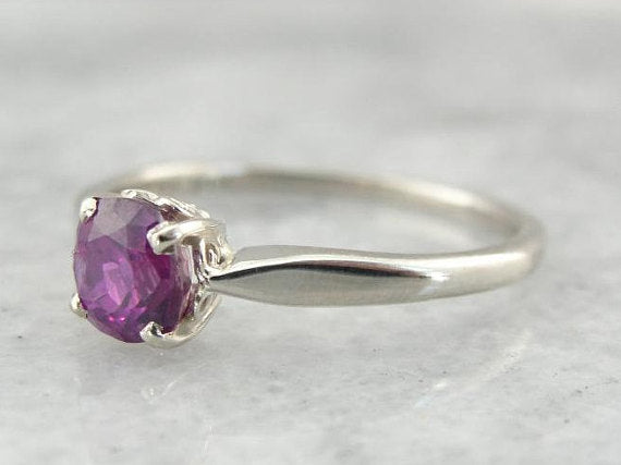 Cherry Pink Sapphire from Ceylon, Engagement Ring