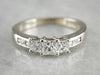 Classic Three Diamond White Gold Engagement Ring