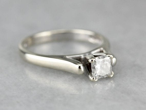 High Profile Diamond Solitaire Engagement Ring