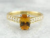 Golden Sapphire Ring with Diamond Accents