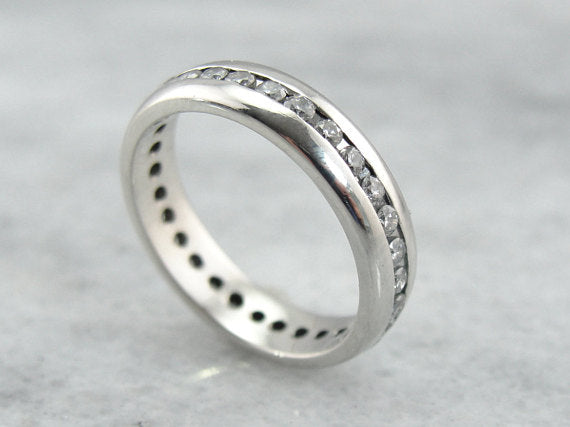 Diamond Platinum Channel Set Eternity Band