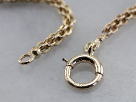 Long Woven Yellow Gold Chain, Gorgeous Vintage Opera Length Chain