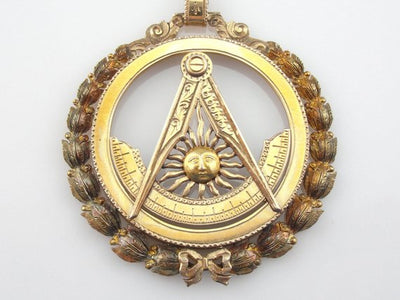 Large Antique Masonic Medal Gold Pendant