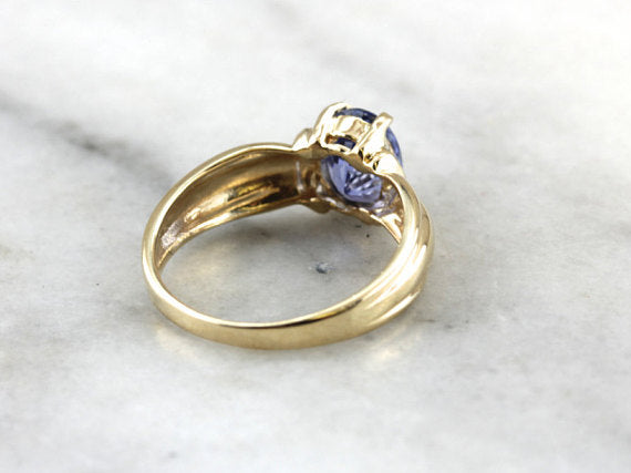 Modern Natural Light Blue Sapphire Solitaire