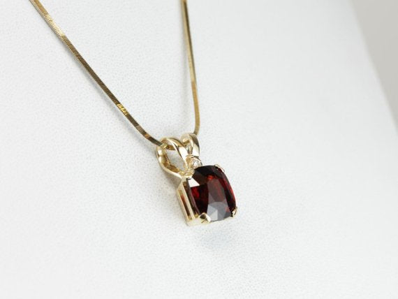 Urbanist: Contemporary Pyrope Garnet and Diamond Pendant