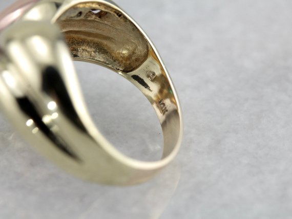 Emerald Two Tone Retro Era Statement Ring