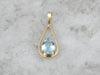 Balanced, Simple and Substantial Aquamarine and Gold Pendant