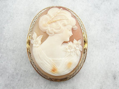 Profile Cameo, Lady with Bouffant, Gibson Girl Hair