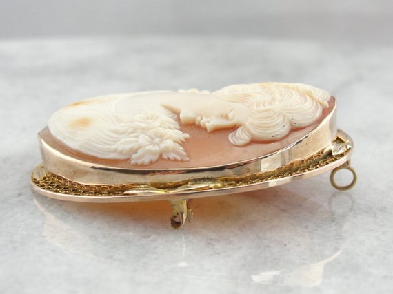 Profile Cameo, Lady with Bouffant, Gibson Girl Hair